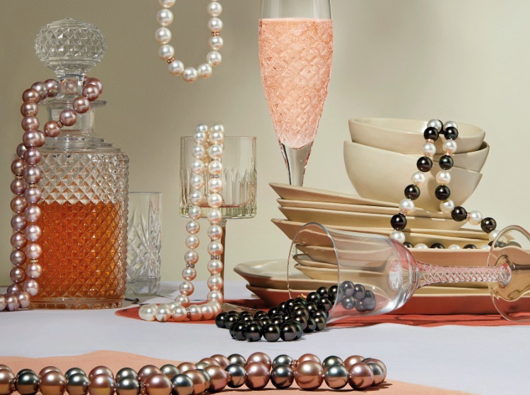Selection of pearl necklaces
