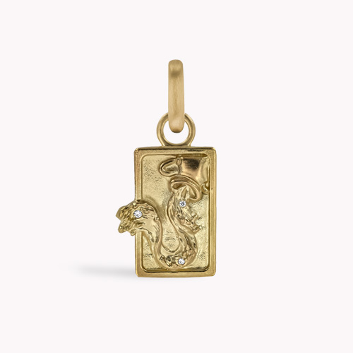 Zodiac Diamond Aquarius Pendant Charm in 18ct Yellow Gold