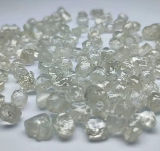 Loose uncut diamonds
