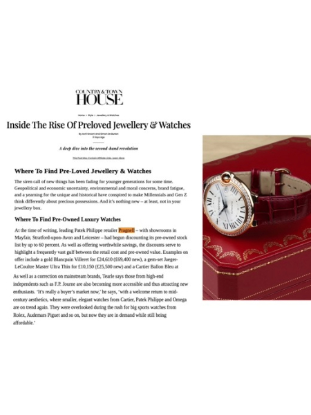 Country & Townhouse - Preloved Cartier Watch