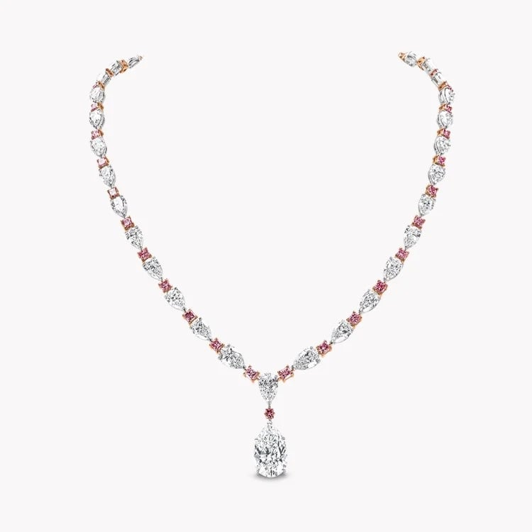 Masterpiece Pear Shaped Diamond and Fancy Intense Pink Diamond Necklace in Platinum & 18ct Rose Gold.jpg