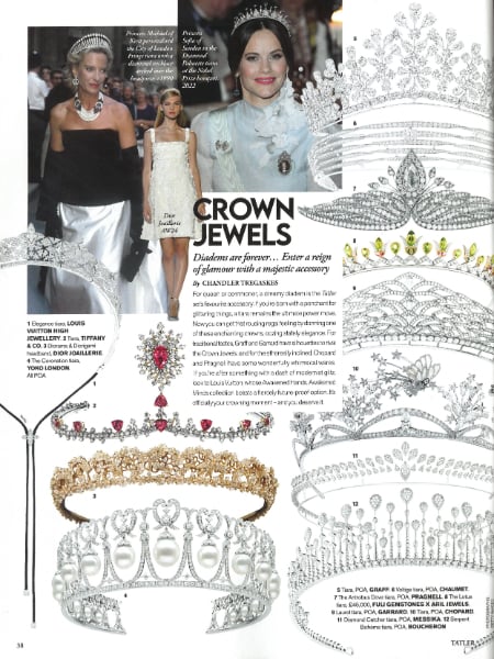 Pragnell in Tatler - Watches and Jewellery Guide - December 2024 (Antrobus Tiara)