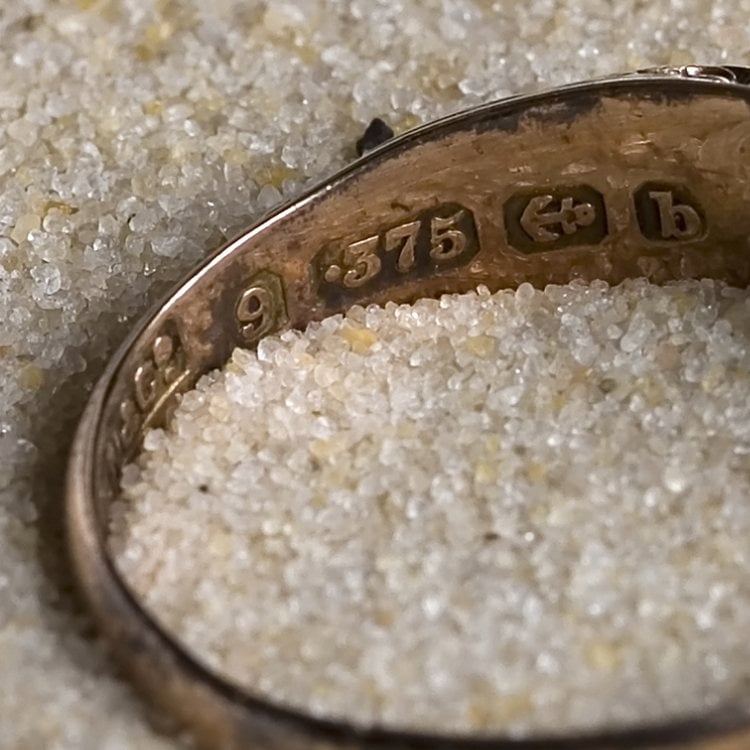 Antique gold ring with hallmarks