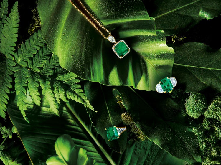 Emerald Pendant and Rings