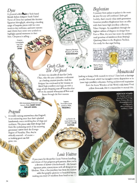 Pragnell in Tatler - Watches and Jewellery Guide - December 2024 (Lagoon Tourmaline Necklace)