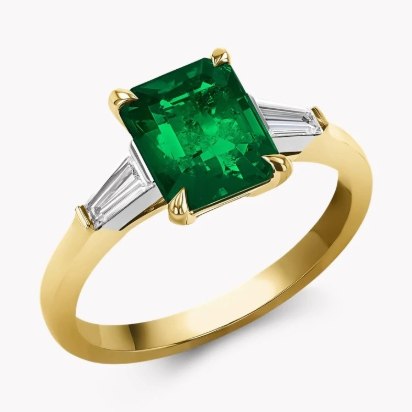 Emerald and Diamond Ring 1.84ct in 18ct Yellow Gold