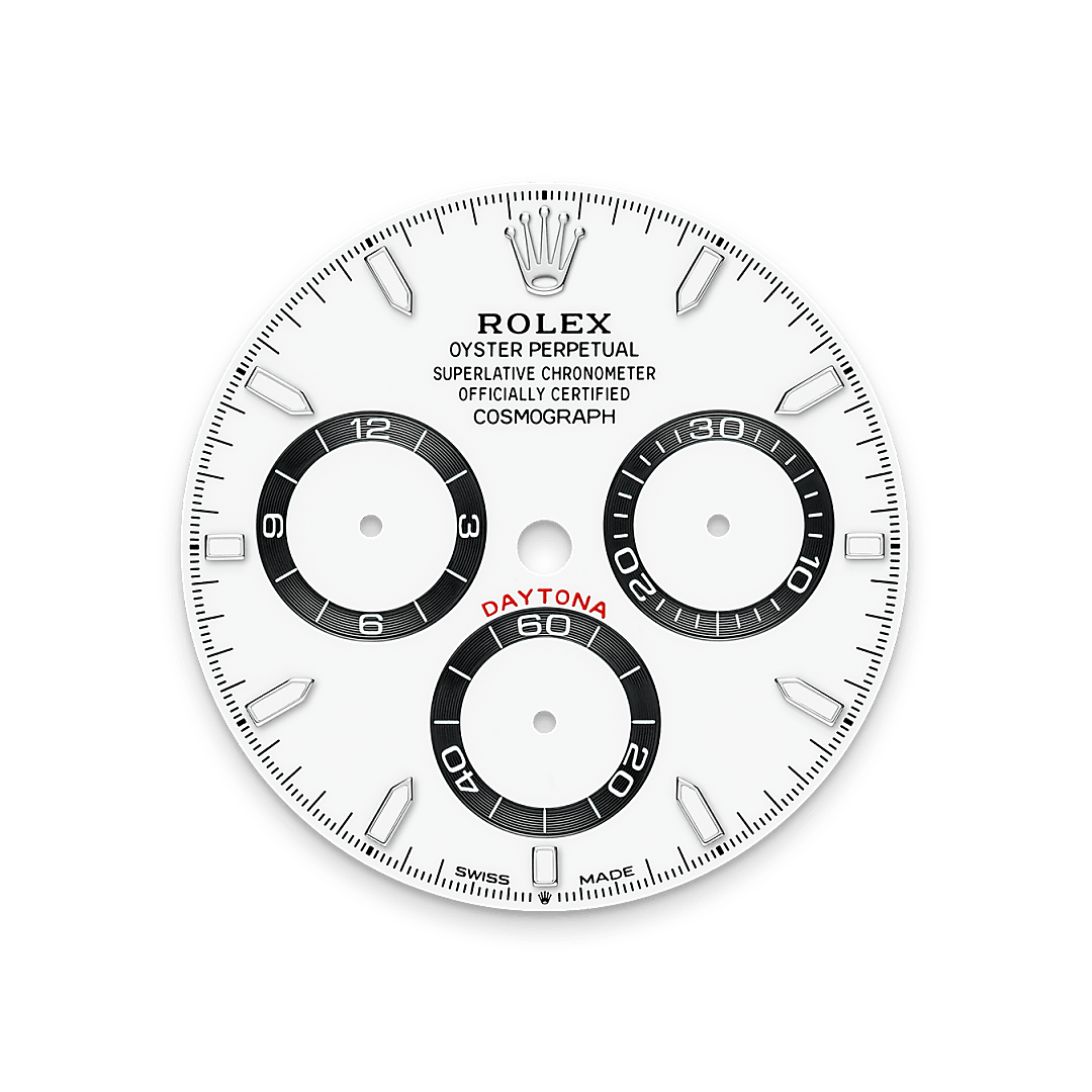 This model features a white dial with snailed counters, 18 ct gold applique hour markers and hands with a Chromalight display, a highly-legible luminescent material. The dial allows drivers to accurately map out their track times and tactics without fail.