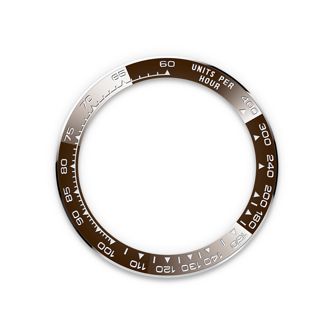 A key part of the model’s identity is the bezel moulded with a tachymetric scale for measuring average speeds of up to 400 miles or kilometres per hour. The monobloc Cerachrom bezel in high-tech ceramic offers a number of advantages: it is corrosion resistant, virtually scratchproof and the colour is unaffected by UV rays. This extremely durable bezel also offers an exceptionally legible tachymetric scale, thanks to the deposition of a thin layer of platinum in the numerals and graduations via a PVD (Physical Vapour Deposition) process. The monobloc Cerachrom bezel is made in a single piece and holds the crystal firmly in place on the middle case, ensuring waterproofness.