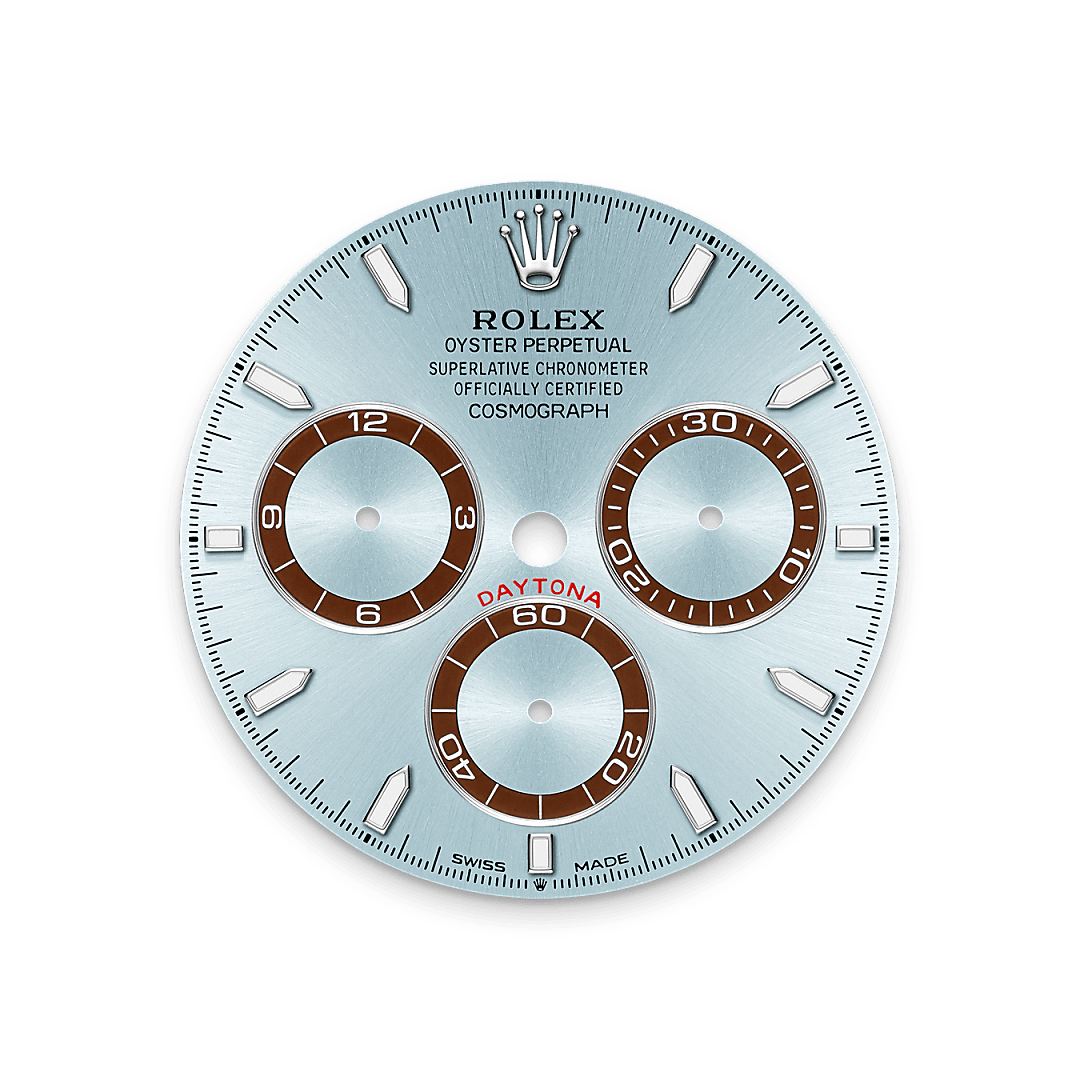 This model features an ice-blue dial with spray-coated counters, 18 ct gold applique hour markers and hands with a Chromalight display, a highly-legible luminescent material.
The dial allows drivers to accurately map out their track times and tactics without fail.