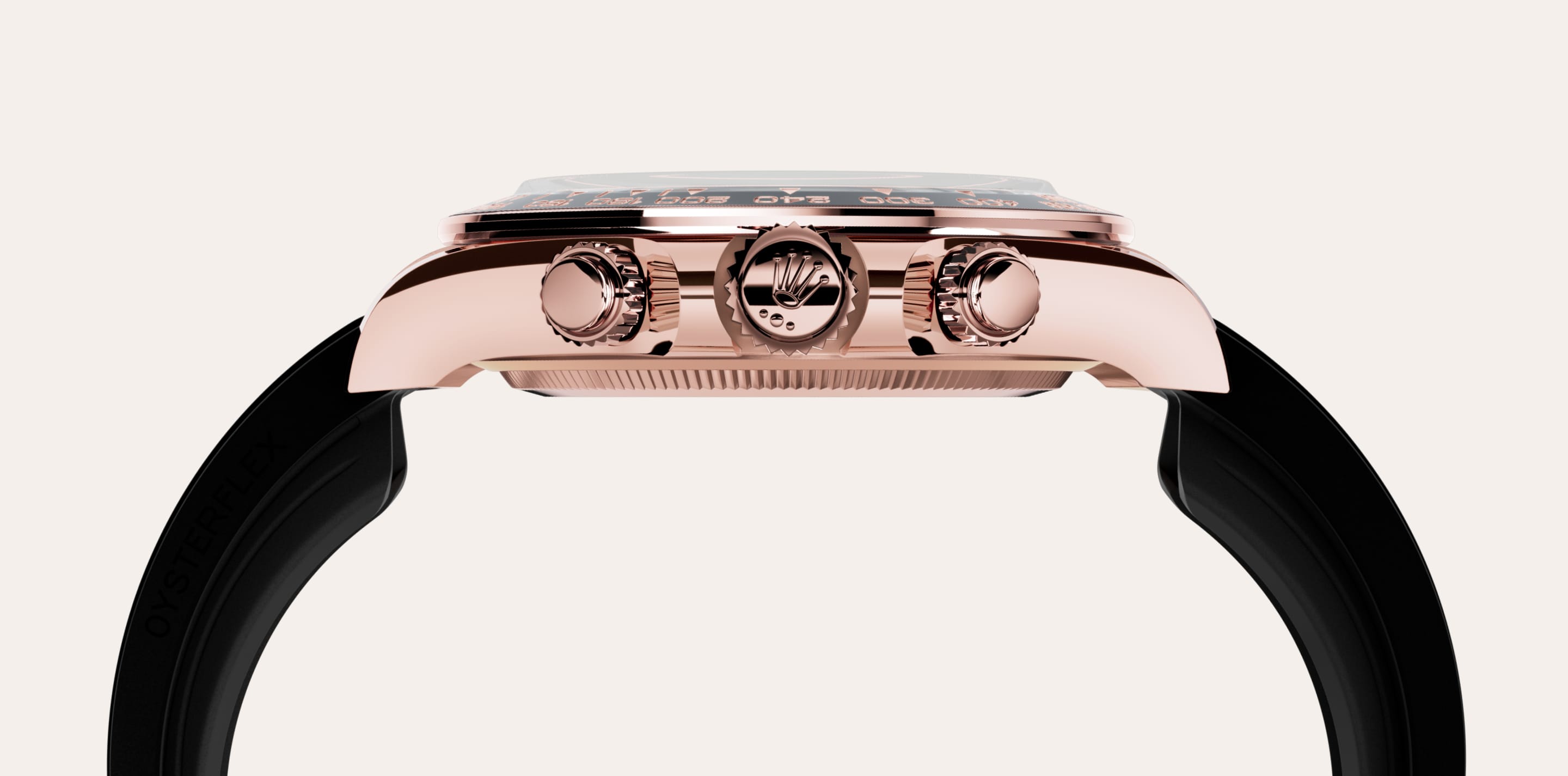 To preserve the beauty of its pink gold watches, Rolex created and patented an exclusive 18 ct pink gold alloy cast in its own foundry: Everose gold. Introduced in 2005, 18 ct Everose is used on all Rolex Oyster models in pink gold.