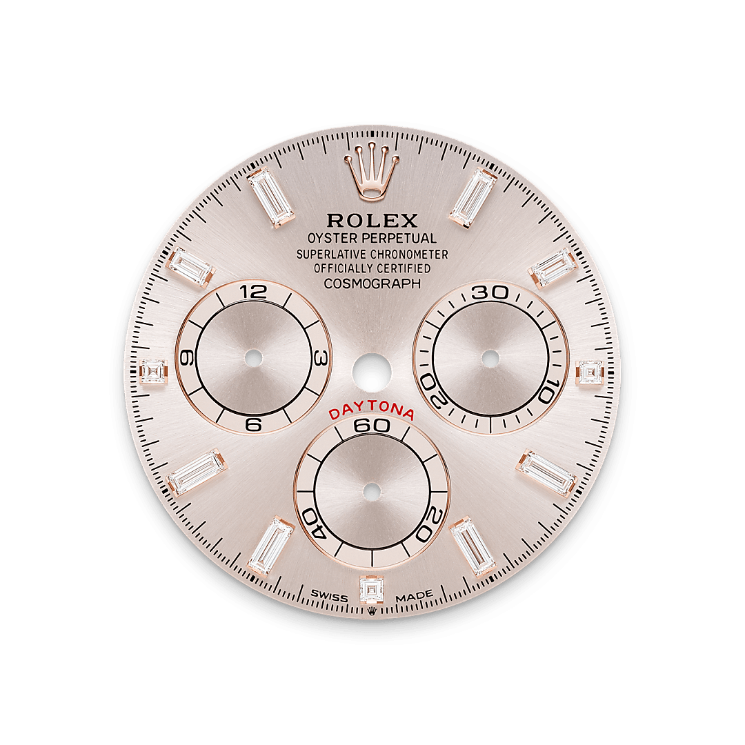 This model features a sundust, diamond-set dial with spray-coated counters, 18 ct gold applique hour markers and hands with a Chromalight display, a highly-legible luminescent material.
The dial allows drivers to accurately map out their track times and tactics without fail.