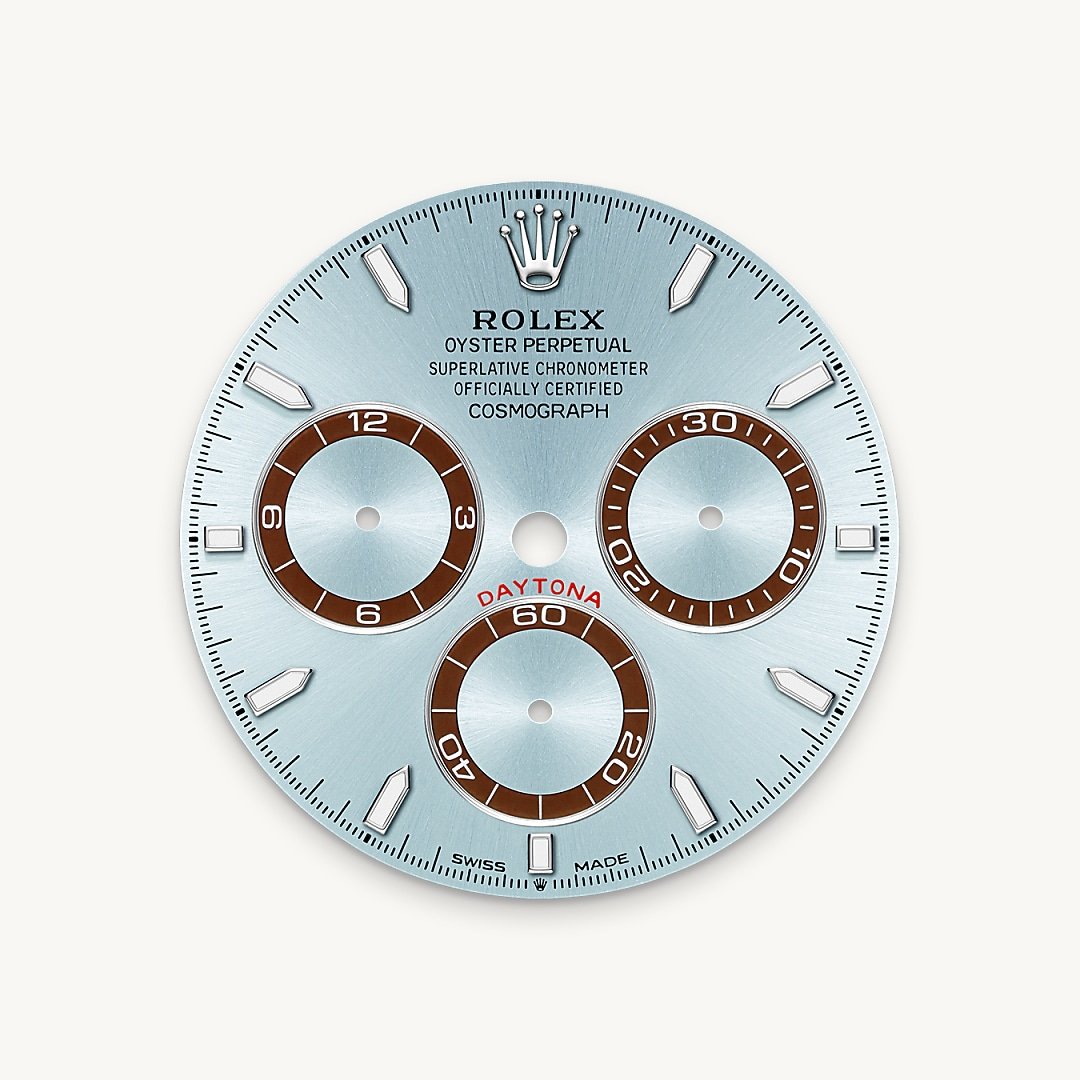 This model features an ice-blue dial with spray-coated counters, 18 ct gold applique hour markers and hands with a Chromalight display, a highly-legible luminescent material.
The dial allows drivers to accurately map out their track times and tactics without fail.