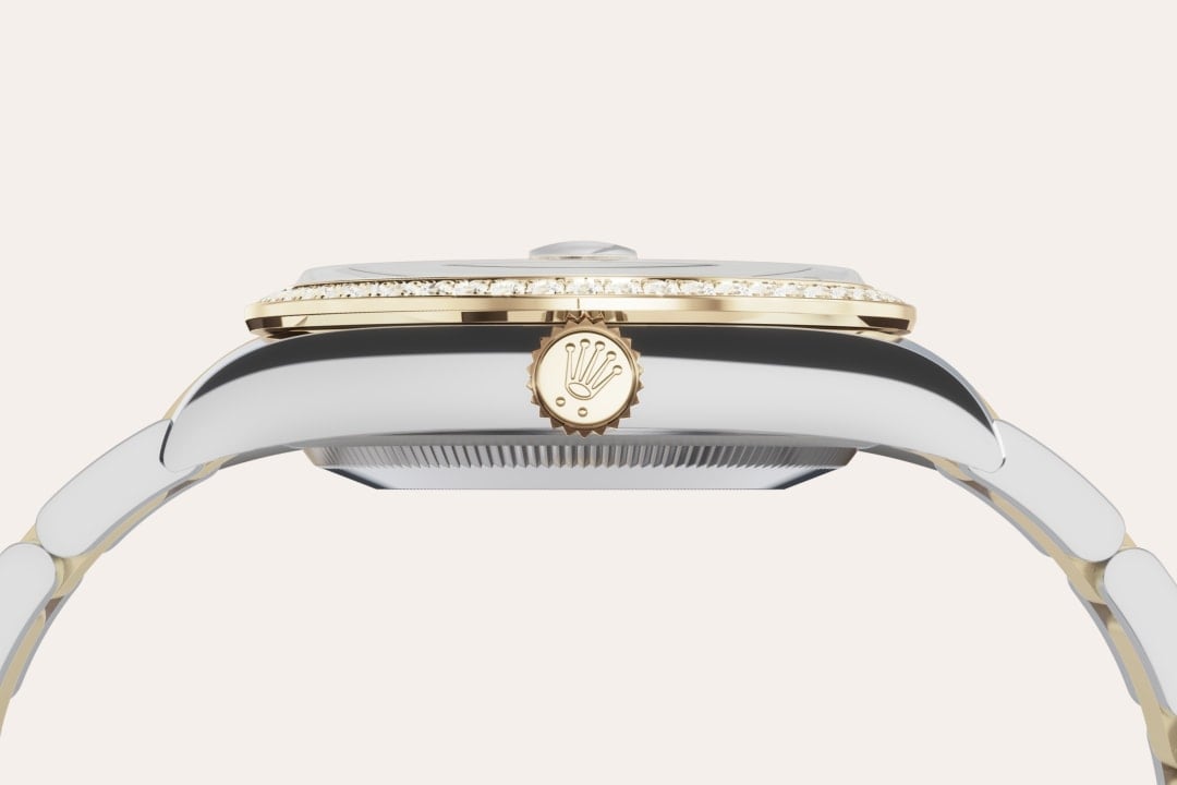 Gold is coveted for its lustre and nobility. Steel reinforces strength and reliability. Together, they harmoniously combine the best of their properties. A true Rolex signature, Rolesor has featured on Rolex models since the early 1930s, and was trademarked as a name in 1933. It is one of the prominent pillars of the Oyster Perpetual collection.
