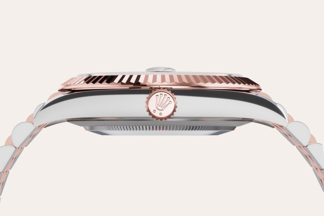 Gold is coveted for its lustre and nobility. Steel reinforces strength and reliability. Together, they harmoniously combine the best of their properties. A true Rolex signature, Rolesor has featured on Rolex models since the early 1930s, and was trademarked as a name in 1933. It is one of the prominent pillars of the Oyster Perpetual collection.