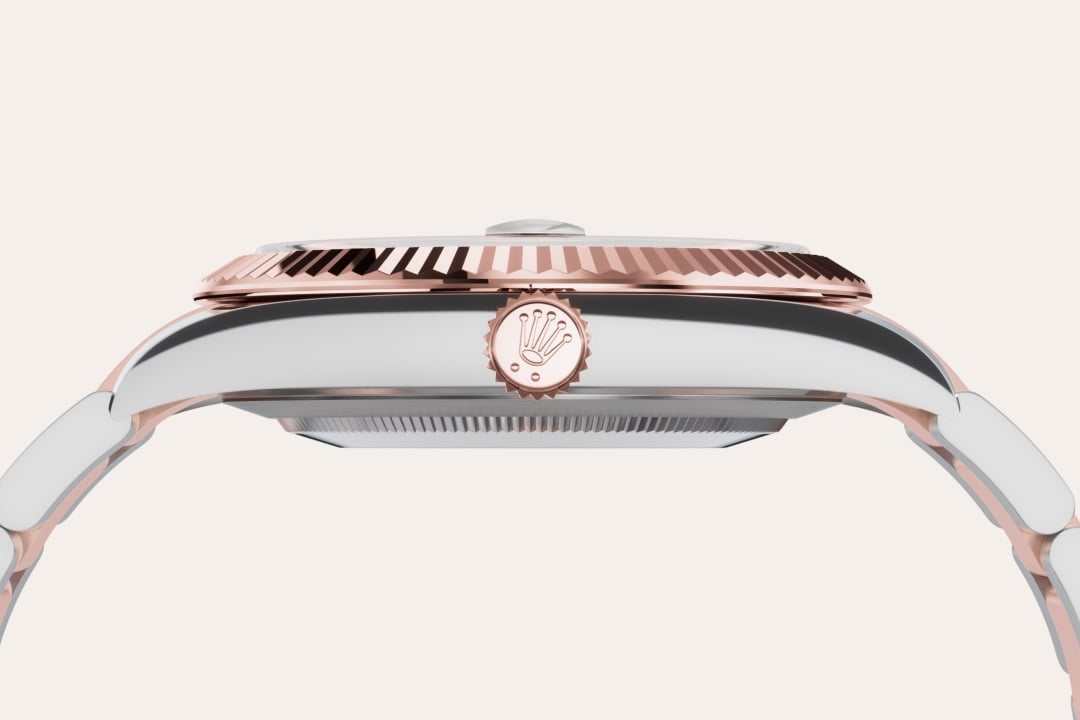 Gold is coveted for its lustre and nobility. Steel reinforces strength and reliability. Together, they harmoniously combine the best of their properties. A true Rolex signature, Rolesor has featured on Rolex models since the early 1930s, and was trademarked as a name in 1933. It is one of the prominent pillars of the Oyster collection.