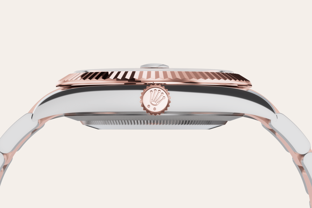 Gold is coveted for its lustre and nobility. Steel reinforces strength and reliability. Together, they harmoniously combine the best of their properties. A true Rolex signature, Rolesor has featured on Rolex models since the early 1930s, and was trademarked as a name in 1933. It is one of the prominent pillars of the Oyster Perpetual collection.