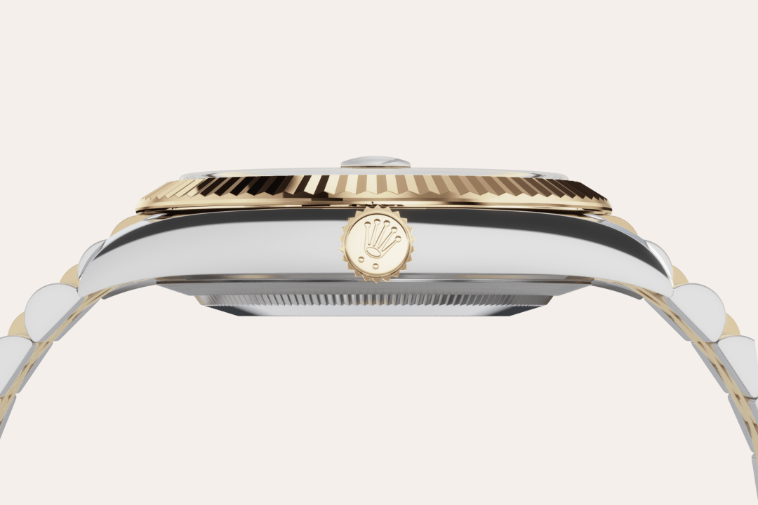 Gold is coveted for its lustre and nobility. Steel reinforces strength and reliability. Together, they harmoniously combine the best of their properties. A true Rolex signature, Rolesor has featured on Rolex models since the early 1930s, and was trademarked as a name in 1933. It is one of the prominent pillars of the Oyster Perpetual collection.