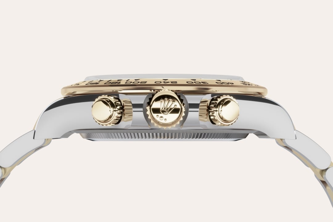 Gold is coveted for its lustre and nobility. Steel reinforces strength and reliability. Together, they harmoniously combine the best of their properties. A true Rolex signature, Rolesor has featured on Rolex models since the early 1930s, and was trademarked as a name in 1933. It is one of the prominent pillars of the Oyster collection.