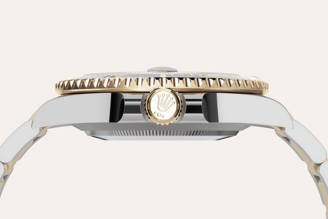 Gold is coveted for its lustre and nobility. Steel reinforces strength and reliability. Together, they harmoniously combine the best of their properties. A true Rolex signature, Rolesor has featured on Rolex models since the early 1930s, and was trademarked as a name in 1933. It is one of the prominent pillars of the Oyster collection.
