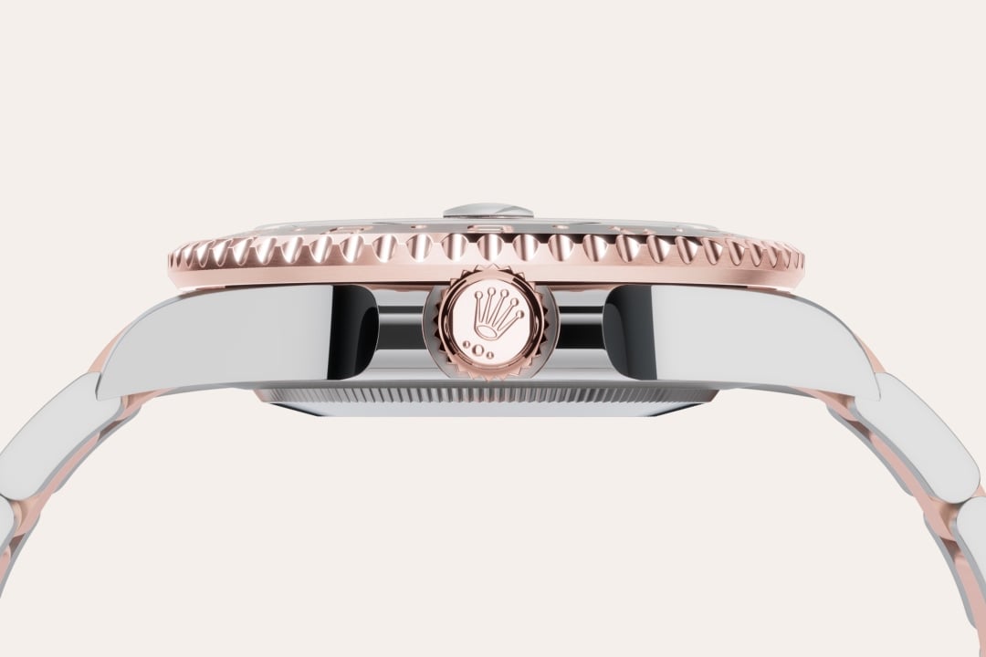 Gold is coveted for its lustre and nobility. Steel reinforces strength and reliability. Together, they harmoniously combine the best of their properties. A true Rolex signature, Rolesor has featured on Rolex models since the early 1930s, and was trademarked as a name in 1933. It is one of the prominent pillars of the Oyster collection.