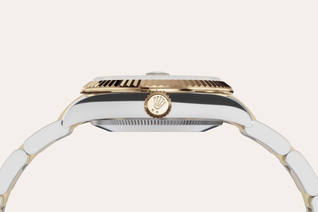 Gold is coveted for its lustre and nobility. Steel reinforces strength and reliability. Together, they harmoniously combine the best of their properties. A true Rolex signature, Rolesor has featured on Rolex models since the early 1930s, and was trademarked as a name in 1933. It is one of the prominent pillars of the Oyster collection.