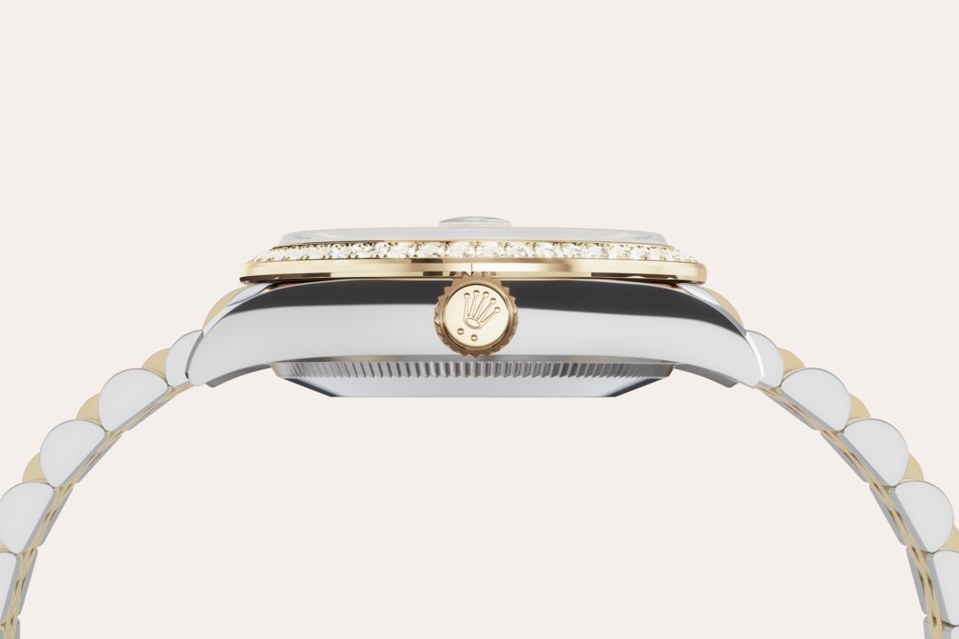 Gold is coveted for its lustre and nobility. Steel reinforces strength and reliability. Together, they harmoniously combine the best of their properties. A true Rolex signature, Rolesor has featured on Rolex models since the early 1930s, and was trademarked as a name in 1933. It is one of the prominent pillars of the Oyster Perpetual collection.