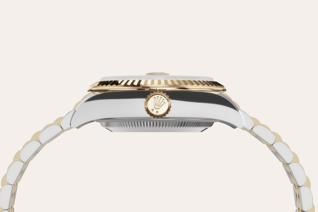 Gold is coveted for its lustre and nobility. Steel reinforces strength and reliability. Together, they harmoniously combine the best of their properties. A true Rolex signature, Rolesor has featured on Rolex models since the early 1930s, and was trademarked as a name in 1933. It is one of the prominent pillars of the Oyster Perpetual collection.