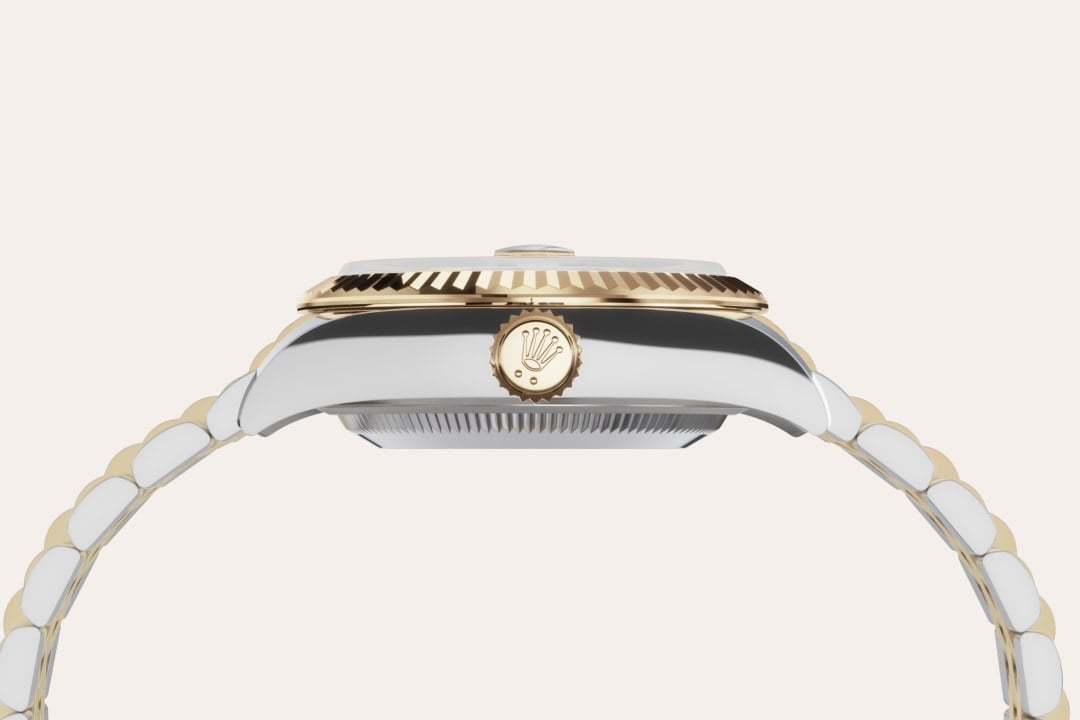 Gold is coveted for its lustre and nobility. Steel reinforces strength and reliability. Together, they harmoniously combine the best of their properties. A true Rolex signature, Rolesor has featured on Rolex models since the early 1930s, and was trademarked as a name in 1933. It is one of the prominent pillars of the Oyster Perpetual collection.