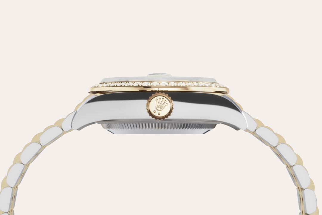 Gold is coveted for its lustre and nobility. Steel reinforces strength and reliability. Together, they harmoniously combine the best of their properties. A true Rolex signature, Rolesor has featured on Rolex models since the early 1930s, and was trademarked as a name in 1933. It is one of the prominent pillars of the Oyster collection.