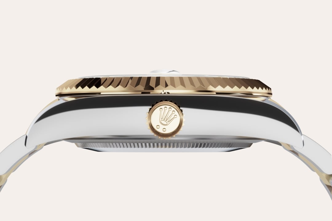 Gold is coveted for its lustre and nobility. Steel reinforces strength and reliability. Together, they harmoniously combine the best of their properties. A true Rolex signature, Rolesor has featured on Rolex models since the early 1930s, and was trademarked as a name in 1933. It is one of the prominent pillars of the Oyster collection.