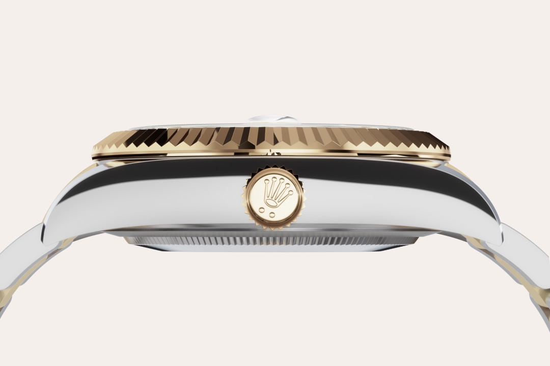 Gold is coveted for its lustre and nobility. Steel reinforces strength and reliability. Together, they harmoniously combine the best of their properties. A true Rolex signature, Rolesor has featured on Rolex models since the early 1930s, and was trademarked as a name in 1933. It is one of the prominent pillars of the Oyster Perpetual collection.