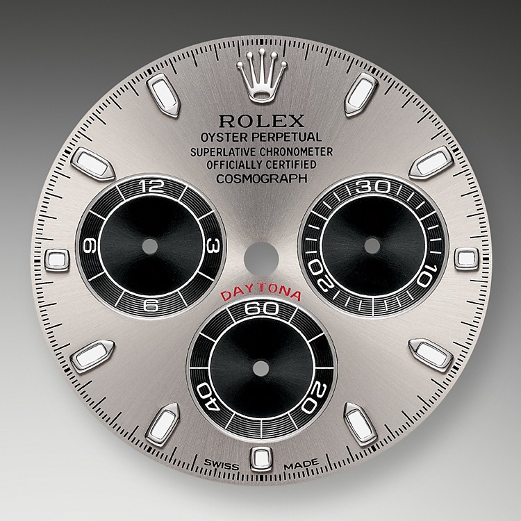 This model features Steel and black dial with snailed counters, 18 ct gold applique hour markers and hands with a Chromalight display, a highly-legible luminescent material. The central sweep seconds hand allows an accurate reading of 1/8 second, while the two counters on the dial display the lapsed time in hours and minutes. Drivers can accurately map out their track times and tactics without fail.