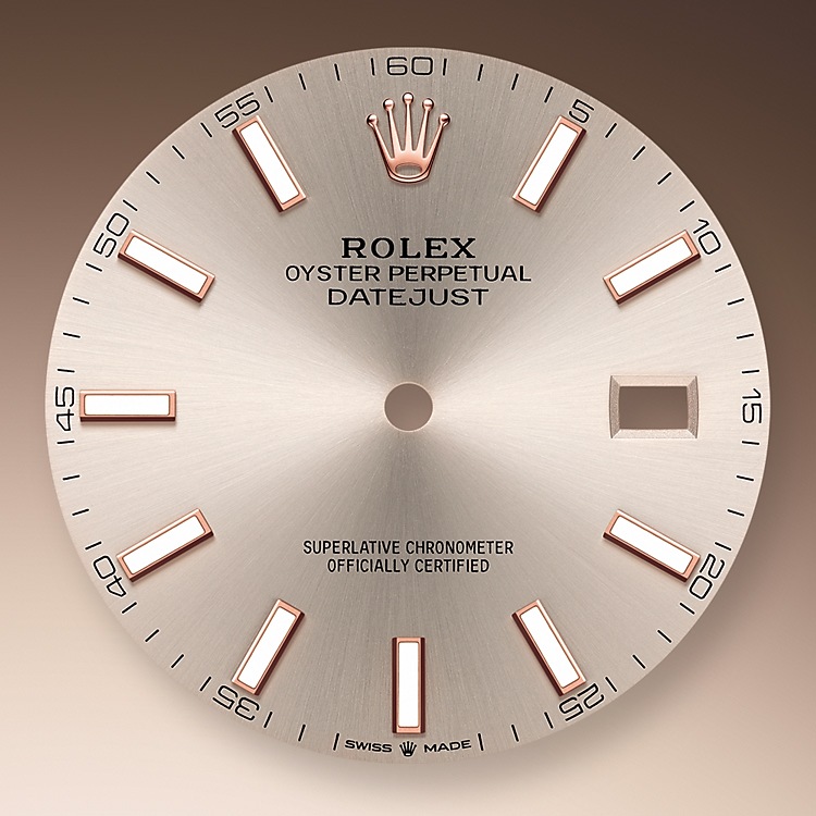 The sunray finish creates delicate light reflections on many dials in the Oyster Perpetual collection. It is obtained using masterful brushing techniques that create grooves running outwards from the centre of the dial. Light is diffused consistently along each engraving, creating a characteristic subtle glow that moves depending on the position of the wrist.<br>Once the sunray finish has been completed, the dial colour is applied using Physical Vapour Deposition or electroplating. A light coat of varnish gives the dial its final look.